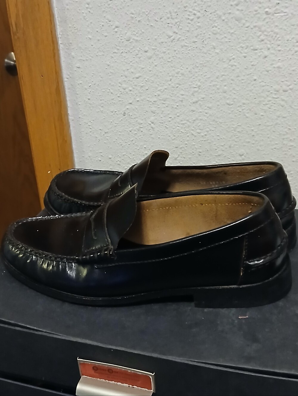 Florsheim Mens Black Leather Penny Loafers Shoes Size 8.5 3E Extra Wide 17058-01